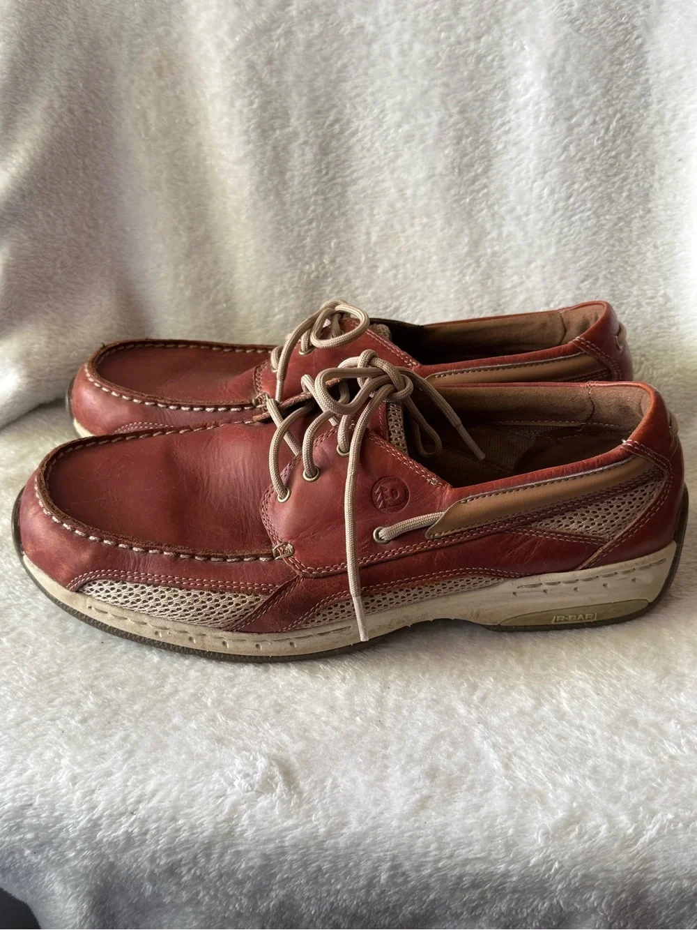 Dunham Capitan Boat Shoes Mens 10 EEEE Brown Leather Lace Up Casual Comfort